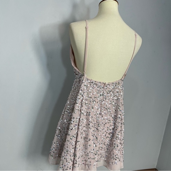 ASOS sequin pink pastel mini dress A-line prom party special occasion birthday - Picture 11 of 15